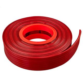 HYDROMAXX 6 in. Dia x 100 ft. Red PVC 10 Bar High Pressure Lay Flat Discharge and Backwash Hose RLF0600100