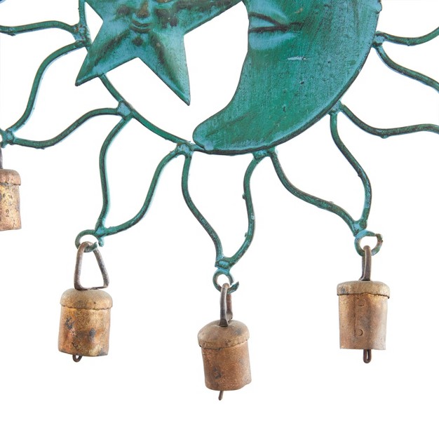 Eclectic Metal Moon And Sun Windchime Turquoise Olivia amp May