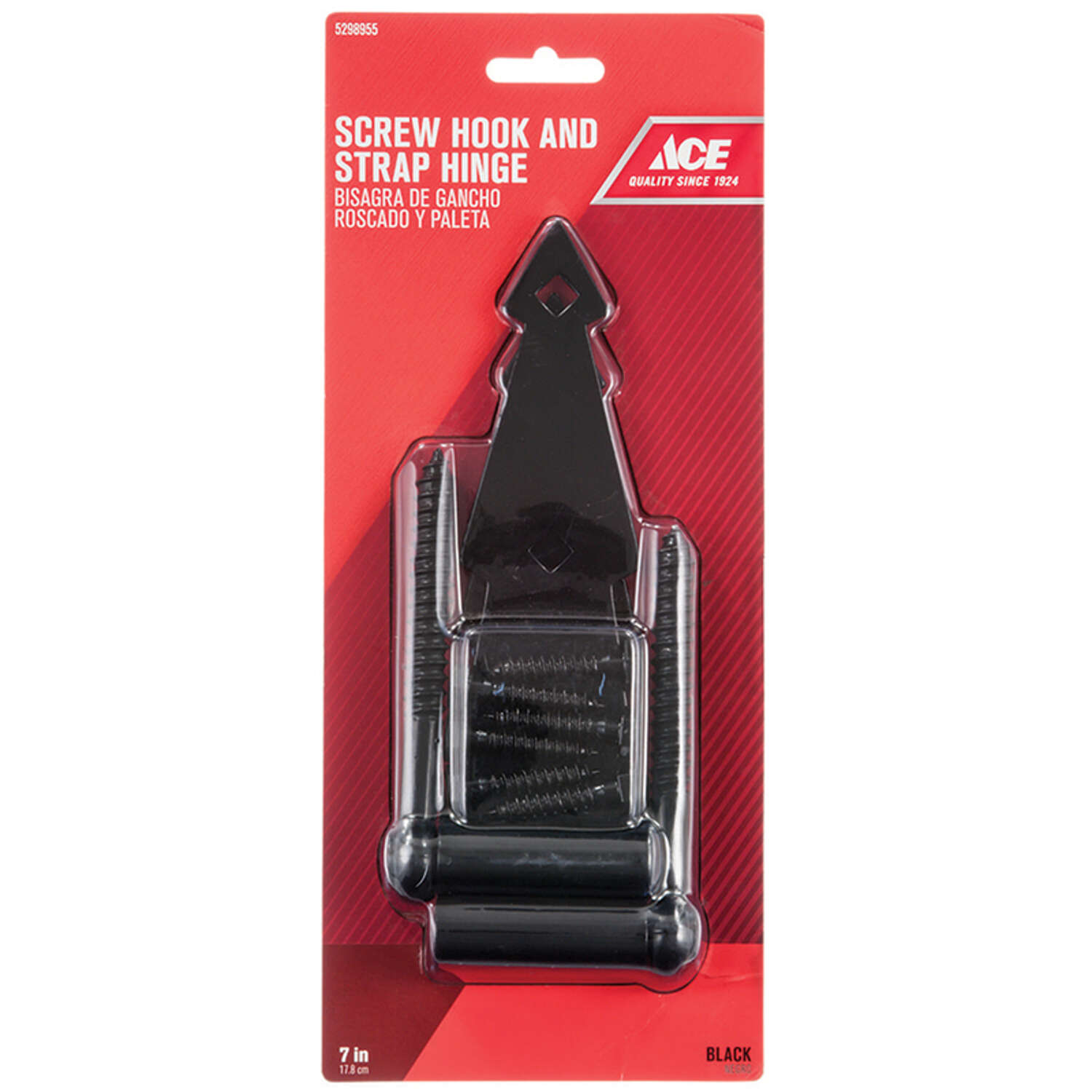 Ace 7 in. L Steel Ornamental Screw Hook Strap Hinge 2 pk