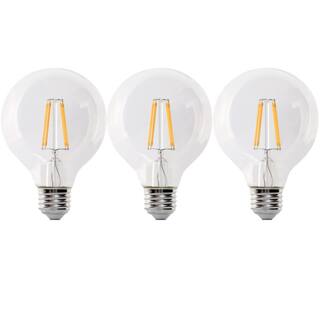 Feit Electric 40-Watt Equivalent G25 E26 Dimmable Filament CEC 90 CRI E-Star Clear Glass LED Light Bulb Bright White 3000K (3-Pack) G2540930CAFIL3