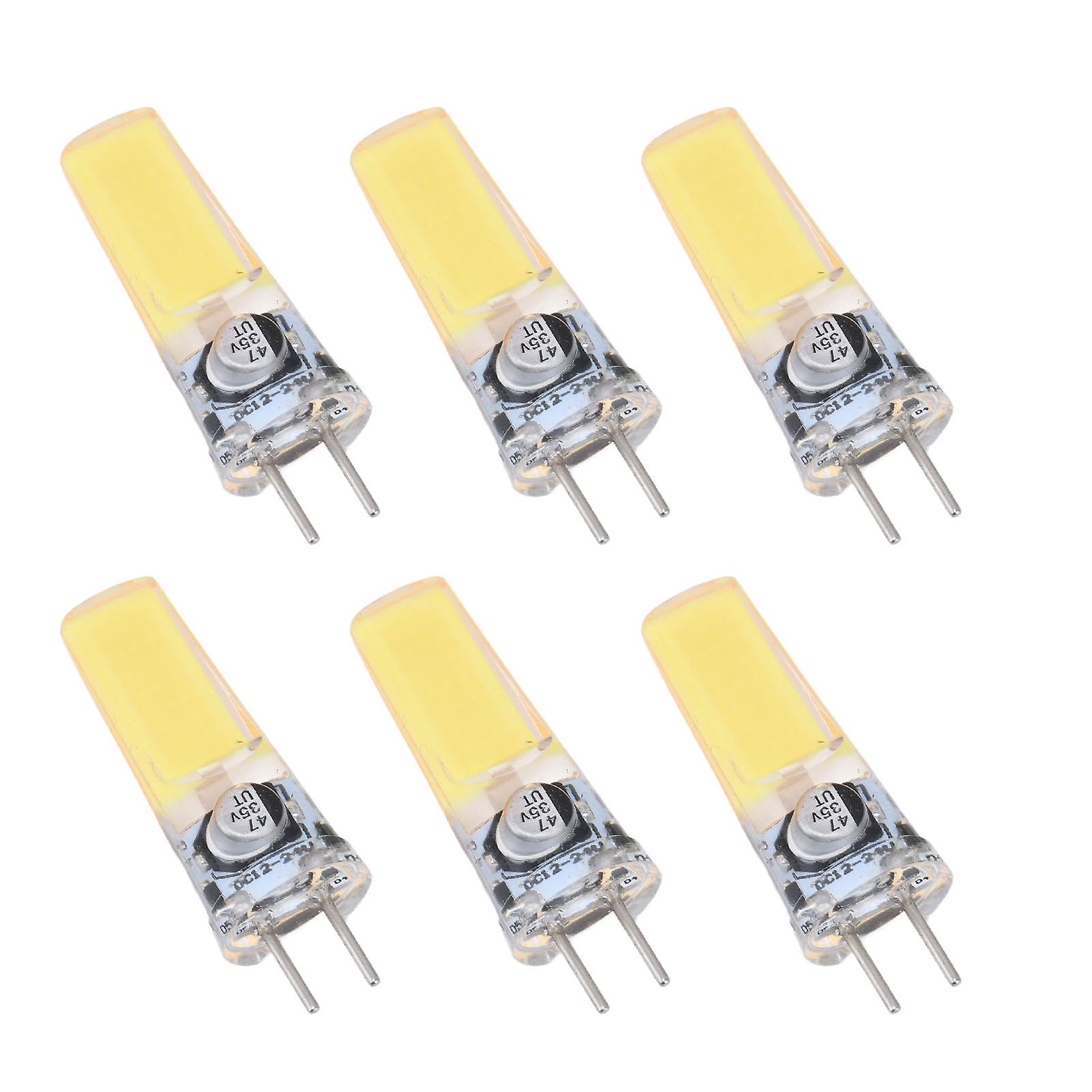 6PCS GY6.35 Bulb 5W COB Light Bulb 500lm Silicone Ceiling Lamp Bulb for Living RoomCold White