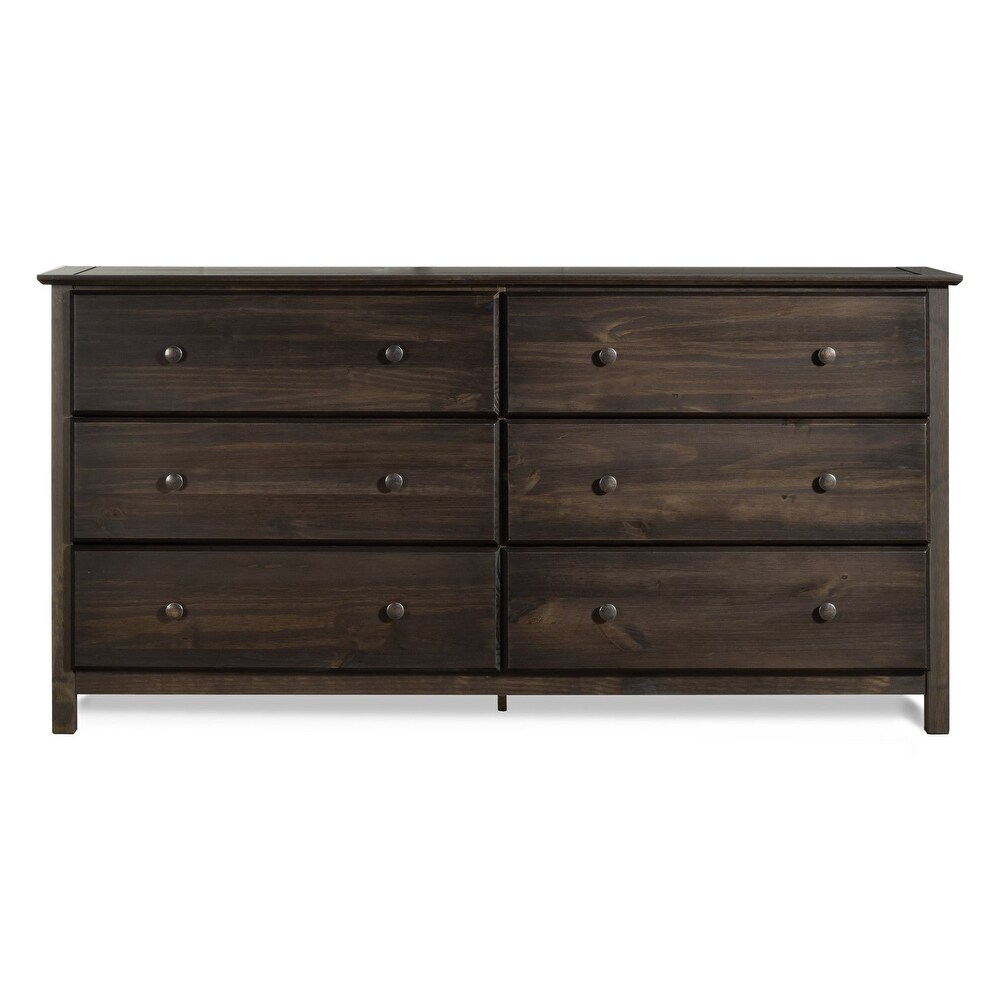 Grain Wood Furniture Shaker style 6 drawer Solid Wood Dresser