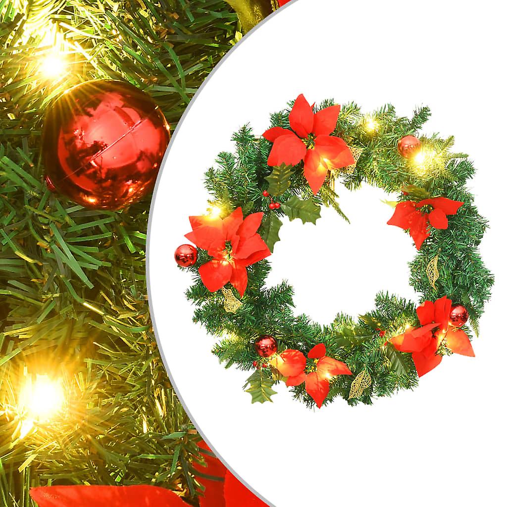 Vidaxl Christmas Wreath With Led Lights Green 23.6