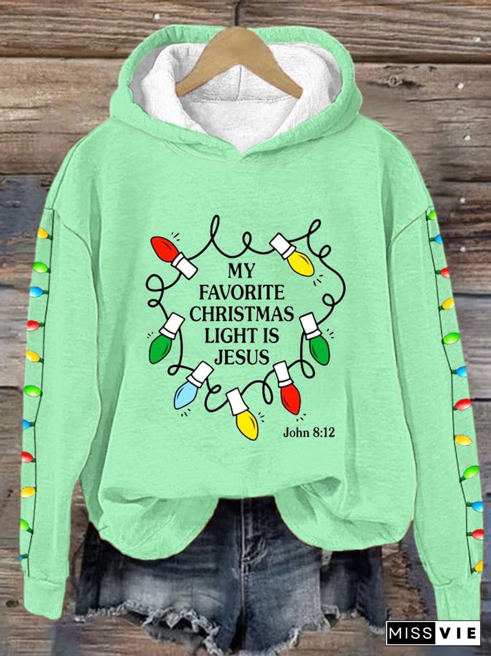 Women's My Favorite Christmas Light is Jesus Hoodie