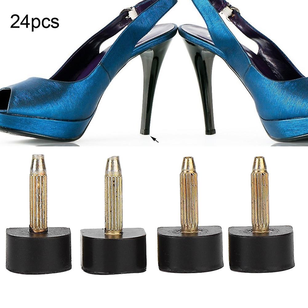 24pcs High Heel Replacement Tips Non Slip Shoes Repair Heel Dowels Protector (13 * 13mm)