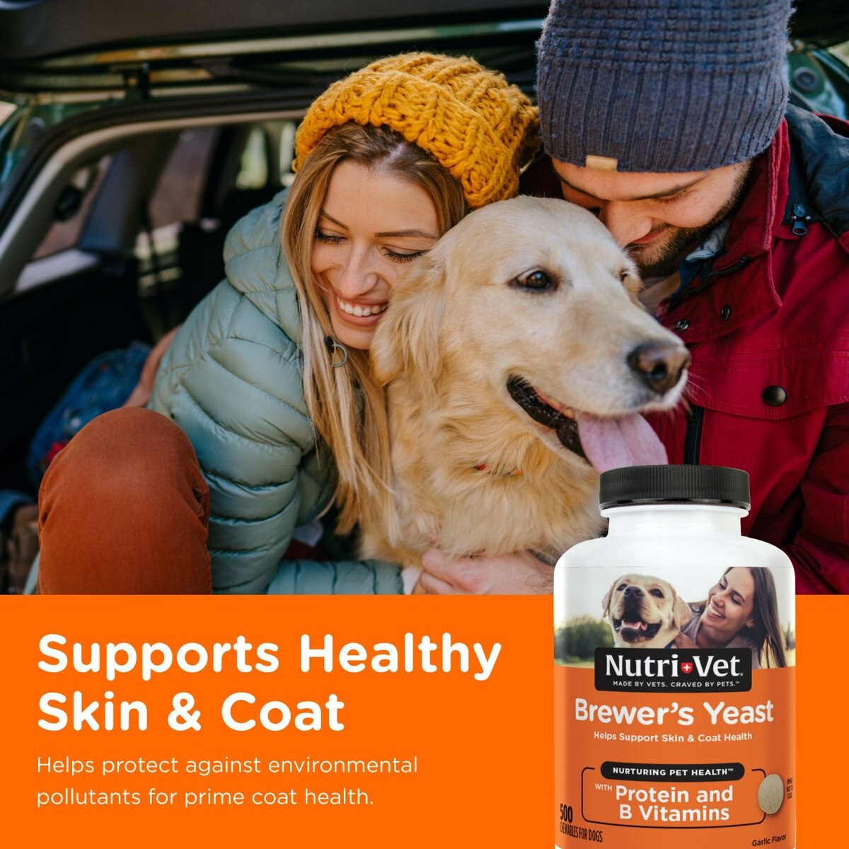 Nutri-Vet Brewer's Yeast Chewable Tablets Skin and Coat Supplement for Dogs