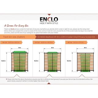 Enclo Privacy Screens Bedford 3.5 ft. x 3 ft. Cedar Vinyl Privacy Screen Panel Kit (2-Pack) EC18003