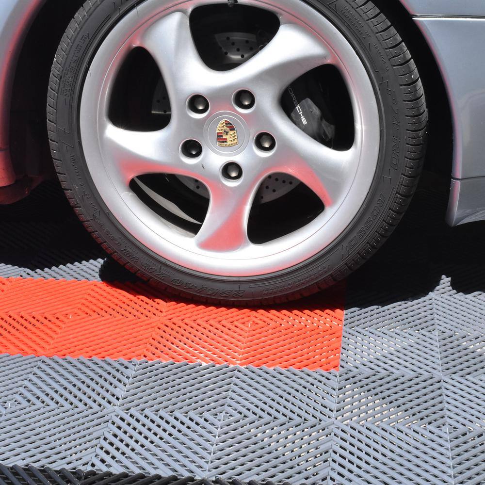 Greatmats Perforated Click 12-18 in. x 12-18 in. Red Plastic Garage Floor Tile (25-Pack) PCGT1X1RED25