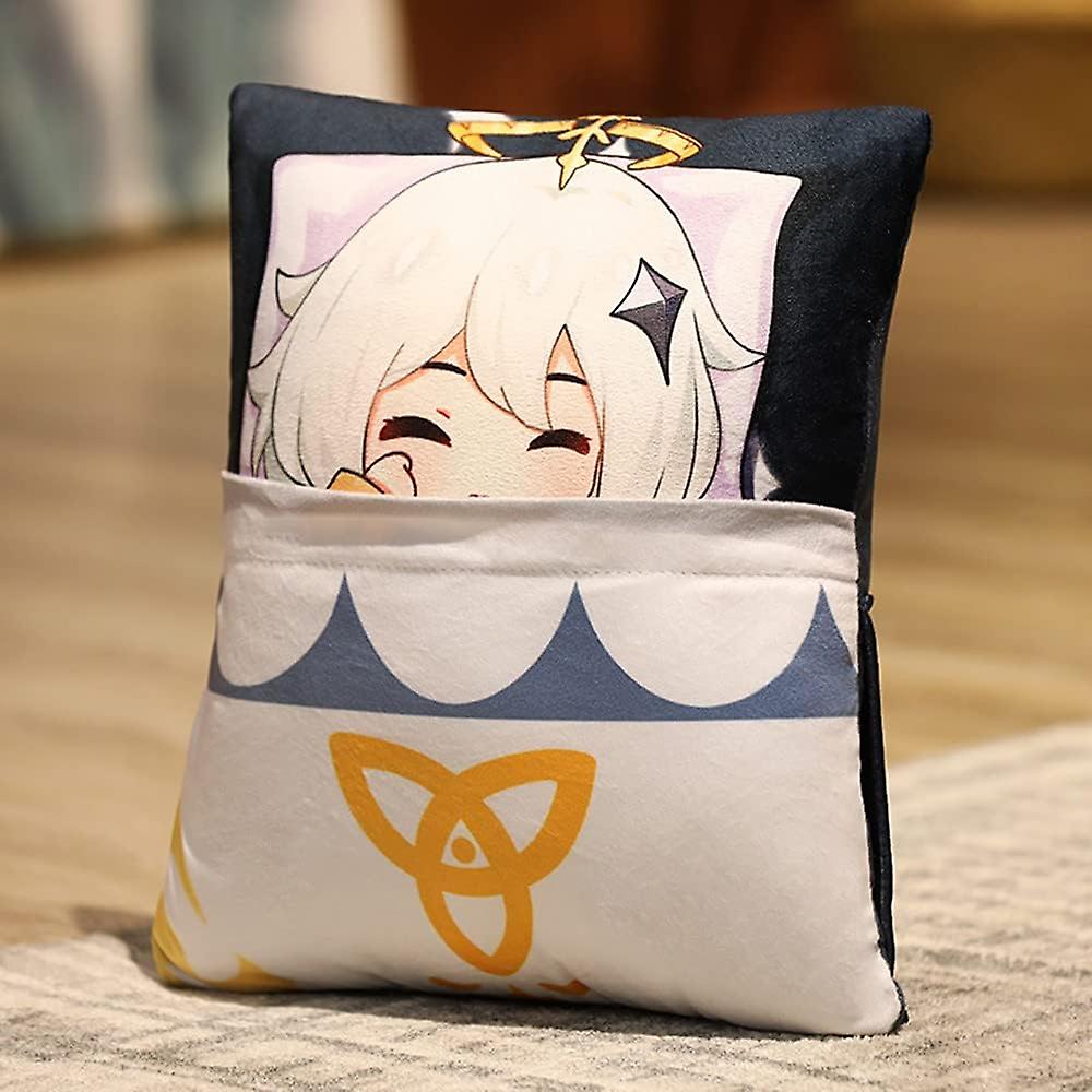 Genshin Paimon  Plush Pillow Soft Plush Toy Cushion Pillows Anime Game Characters Pillows Collection And Gifts For Fans (36cm*27cm， F) F 36cm*27cm