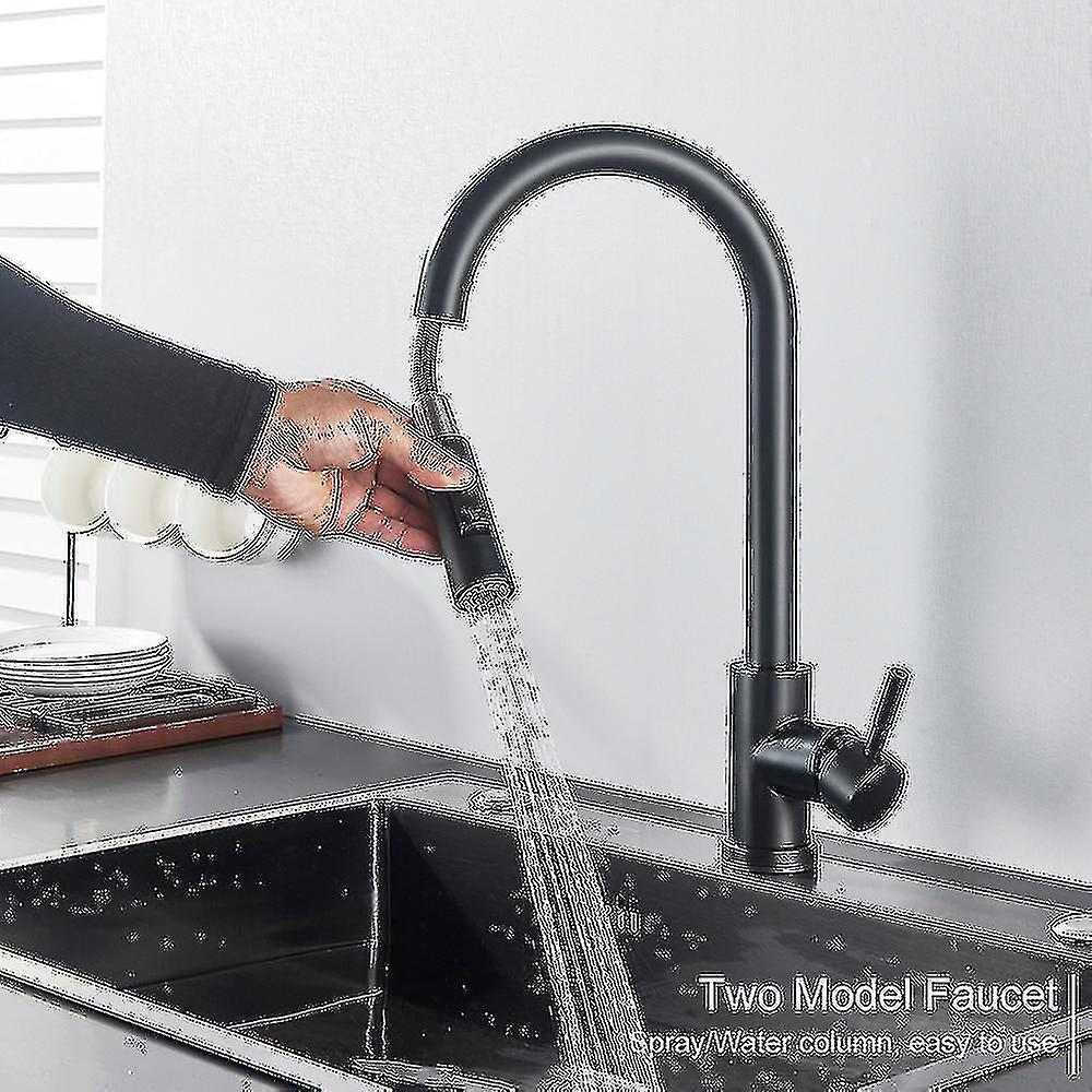 Kitchen Faucet Function， Single Handle Pull Out Mixer， Hot And Cold， Water Taps