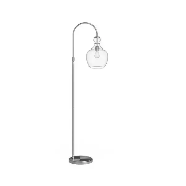 Verona Arc Floor Lamp with Glass Shade