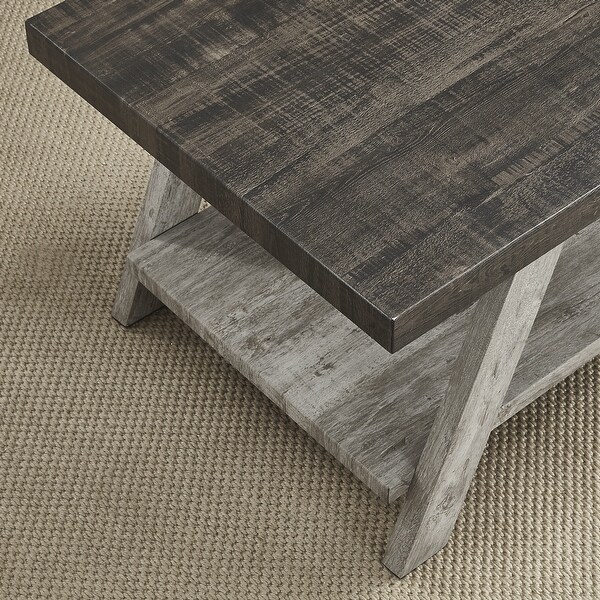 The Gray Barn Cedar Ridge Contemporary Replicated Wood Shelf End Table