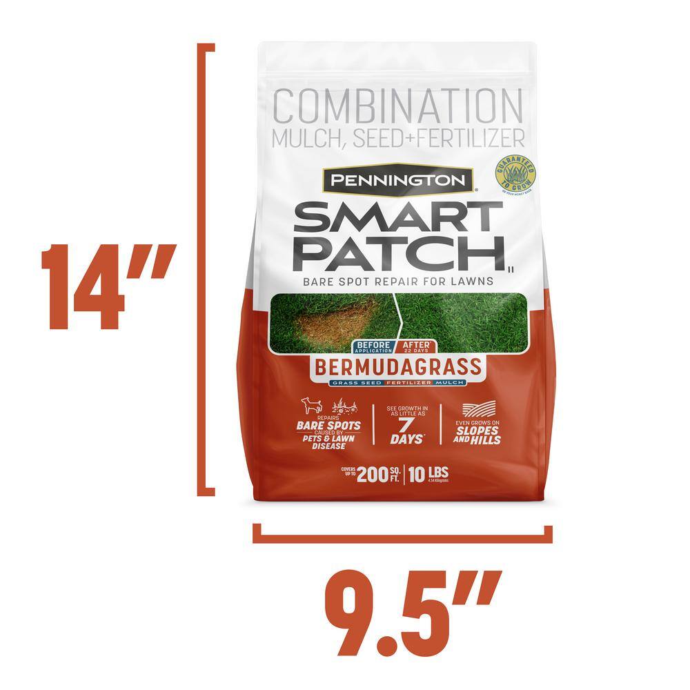 Pennington 10 lbs. Smart Patch Bermuda Grass Seed with Mulch Fertilizer 100545667