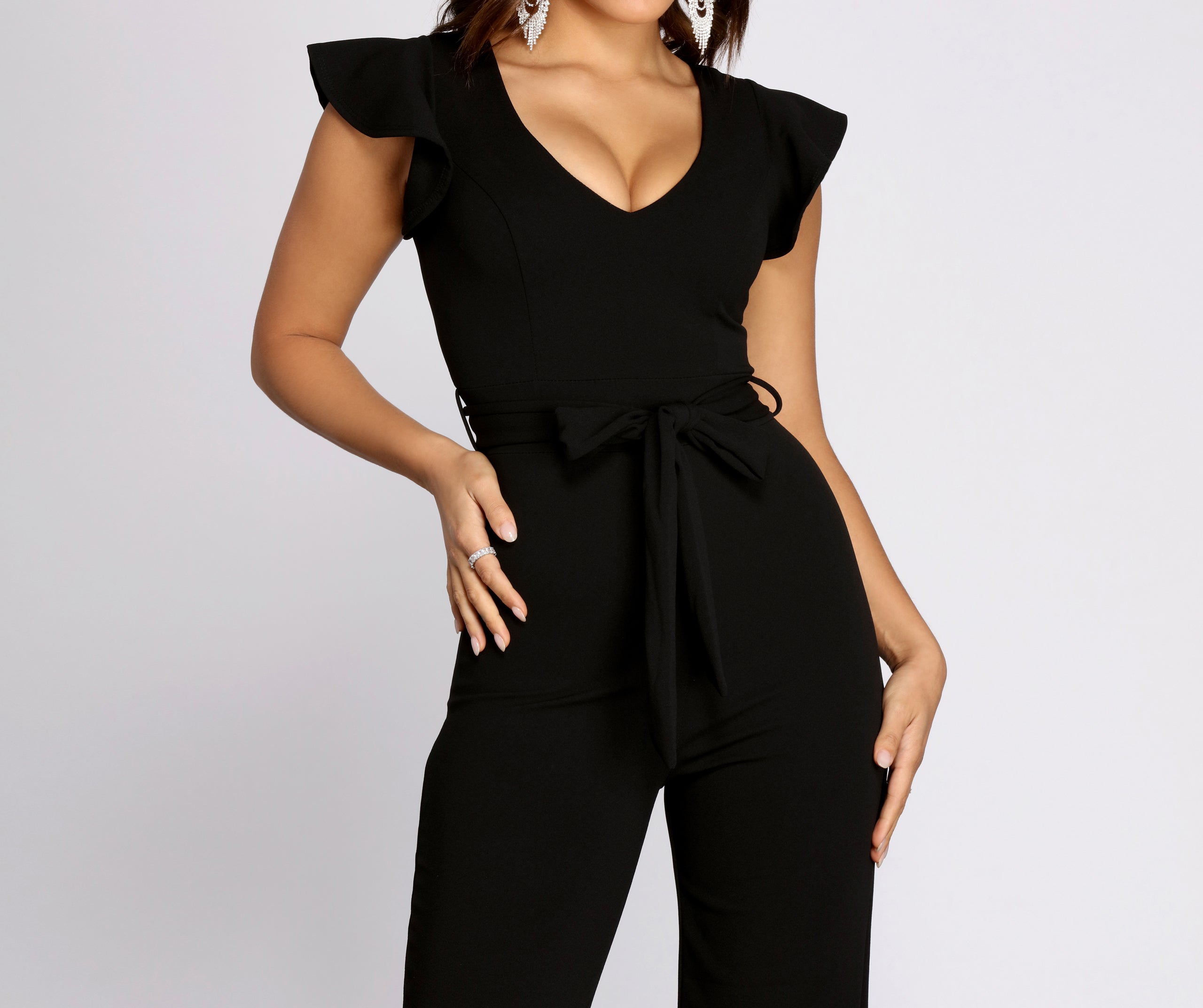 Flutter Me Up Tie Waist Jumpsuit