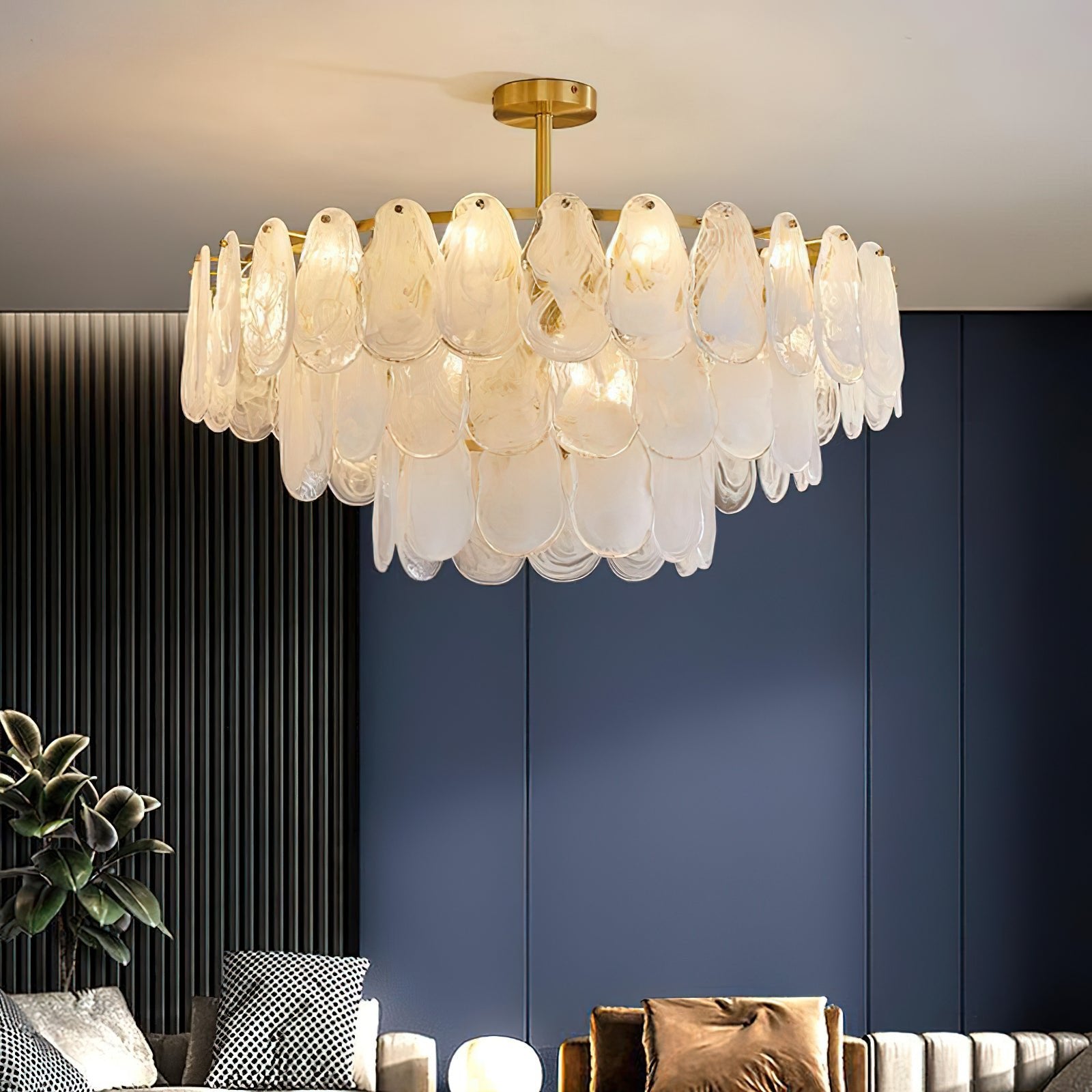 Round Cloud Glass Chandelier