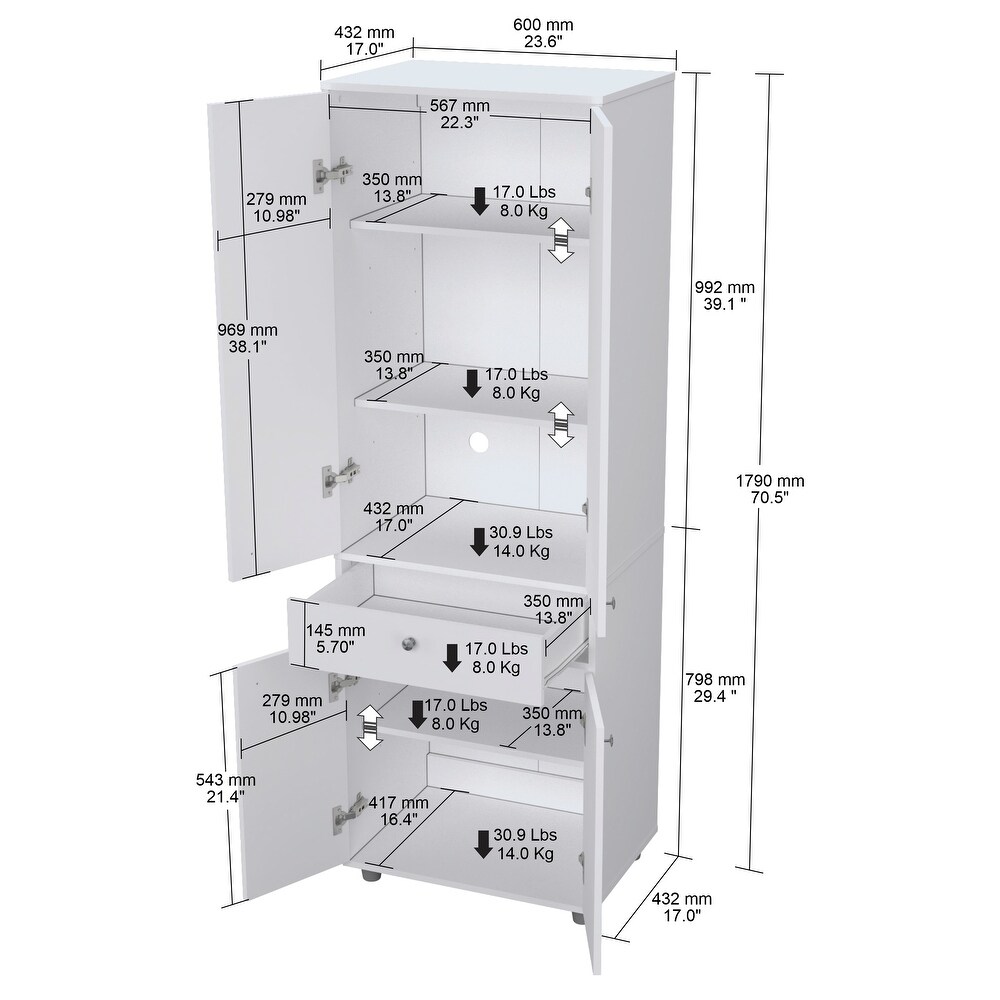 Inval Kitchen Storage Cabinet/ Pantry