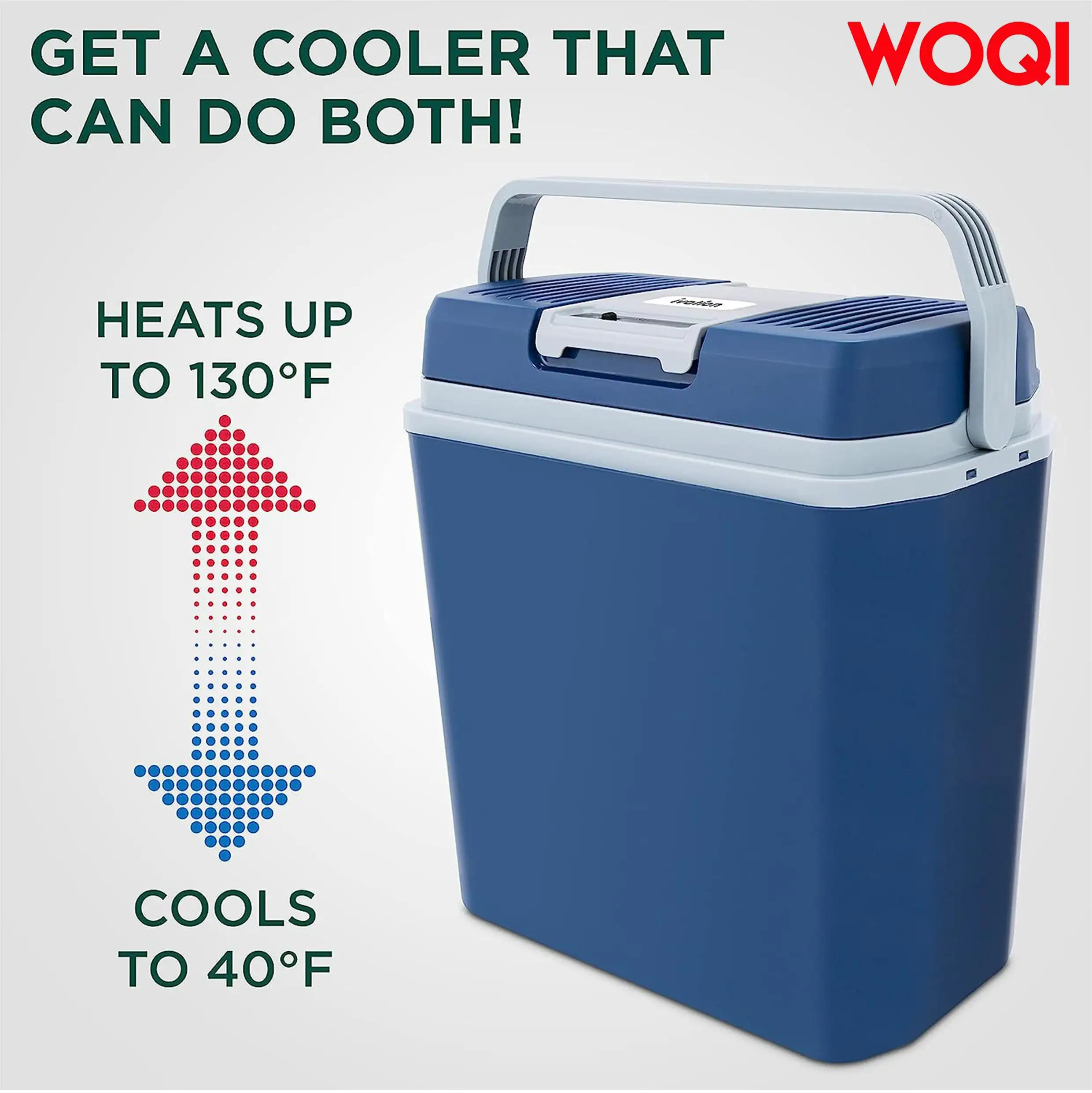 WOQI electric cooler and heater  portable thermoelectric  refrigerator  for camping  travel  and picnics