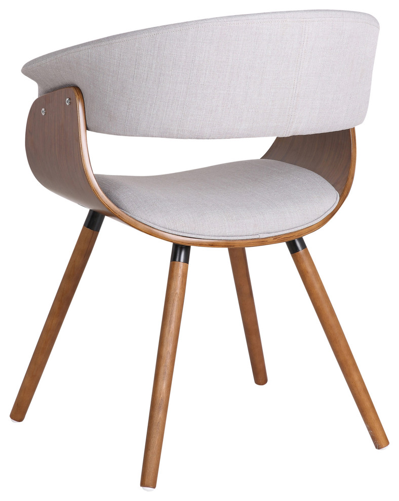 Fabric and Wood Accent Chair   Midcentury   Dining Chairs   by WHI  Houzz