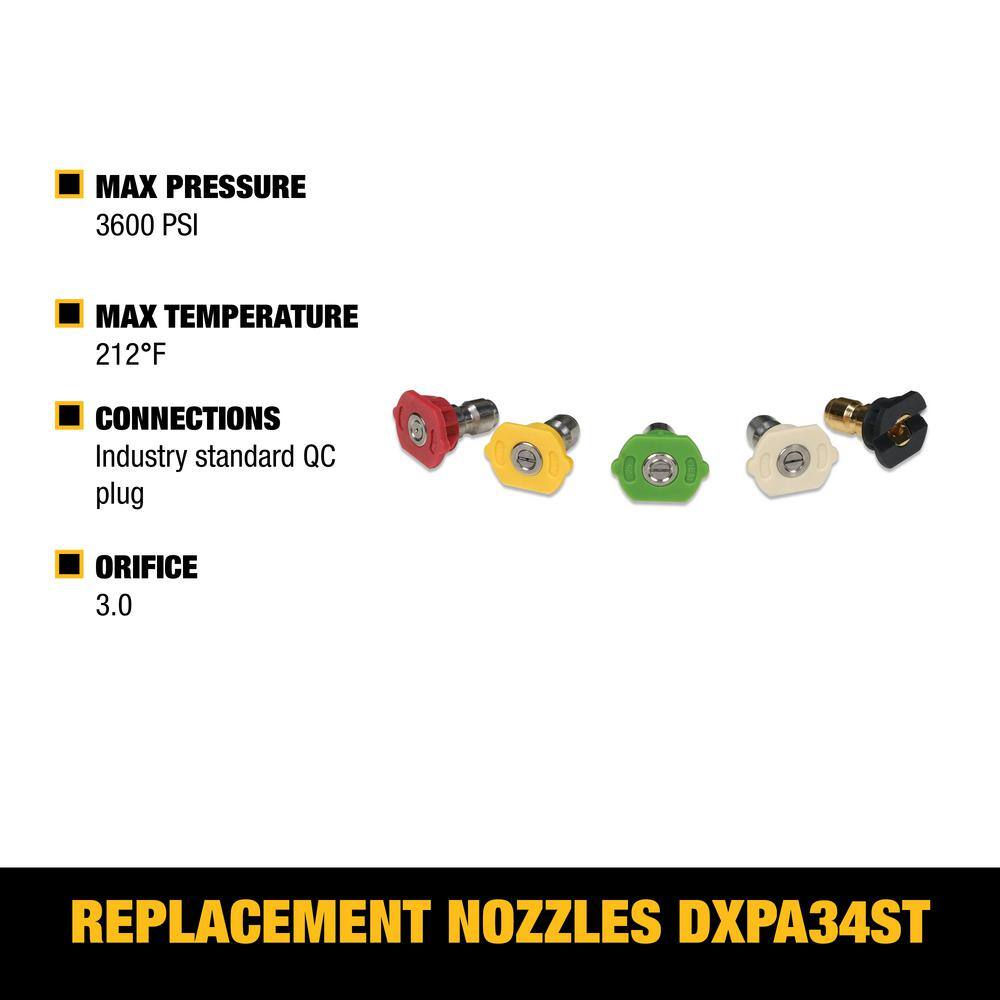 DW Replacement Spray Nozzles with 14 in. QC Connections for HotCold Water 3600 PSI Pressure Washers DXPA34ST