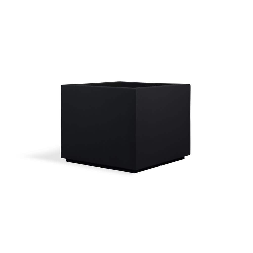 PolyStone Planters Monterrey Square 23 in. x 23 in. Black Composite Window Boxes and Troughs 3004