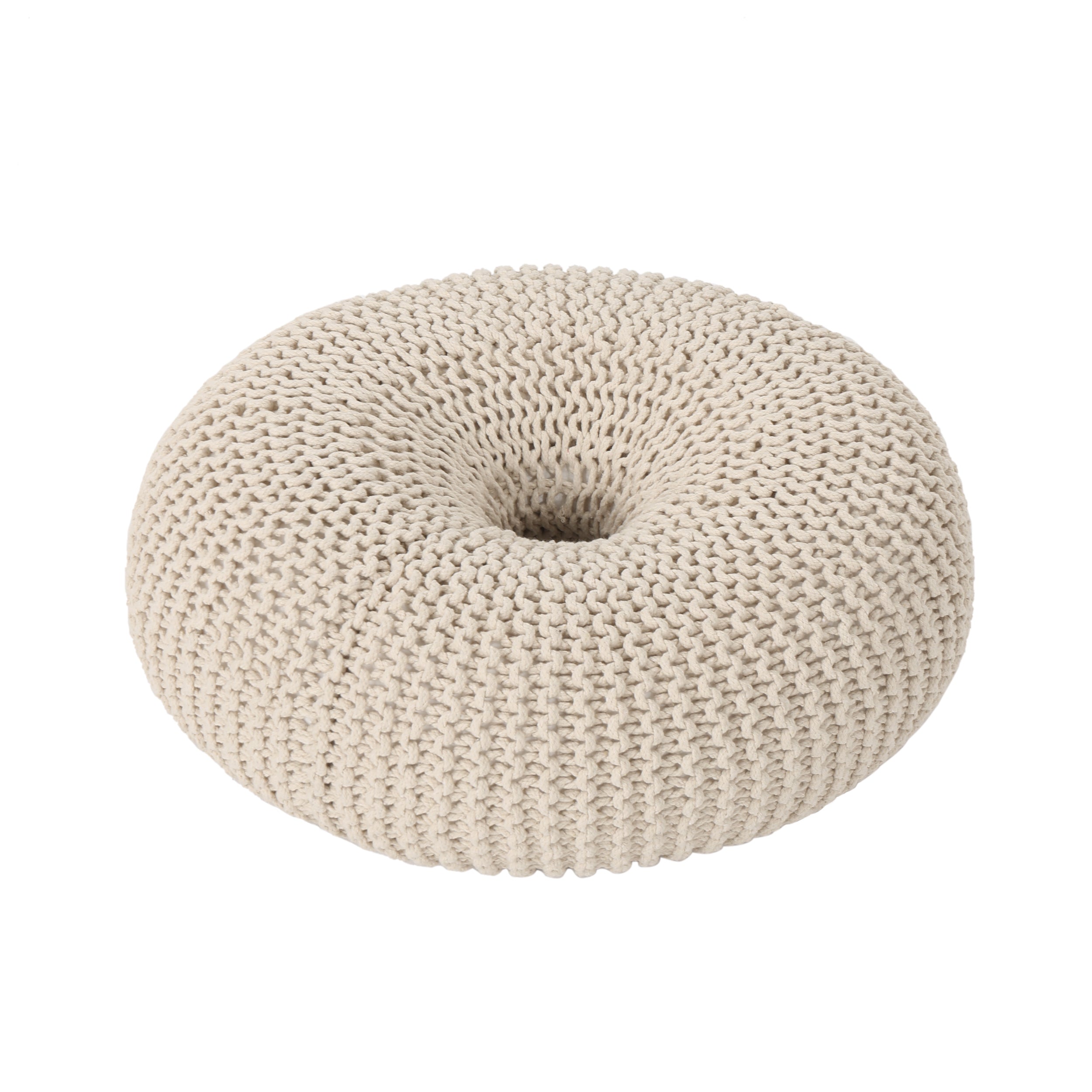 Truda Knitted Cotton Donut Pouf