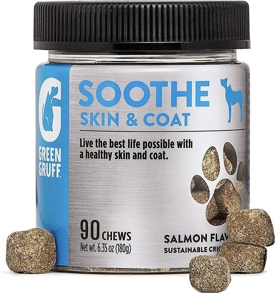 Green Gruff Soothe Skin and Coat Health Salmon Flavor Soft Chew Dog Supplement