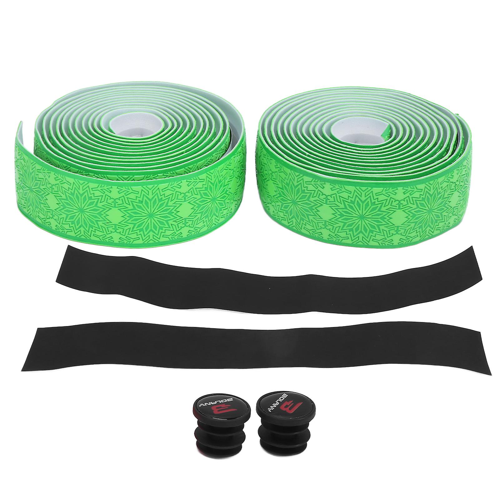 Bolany Road Handlebar Tape Absorb Sweat Easy To Clean Waterproof Bicycle Handlebar Tapessnowflake Green