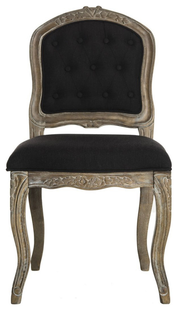 Margaret 20  x27 x27French Leg Dining Chair set of 2 Black   French Country   Dining Chairs   by Peachtree Fine Furniture  Houzz