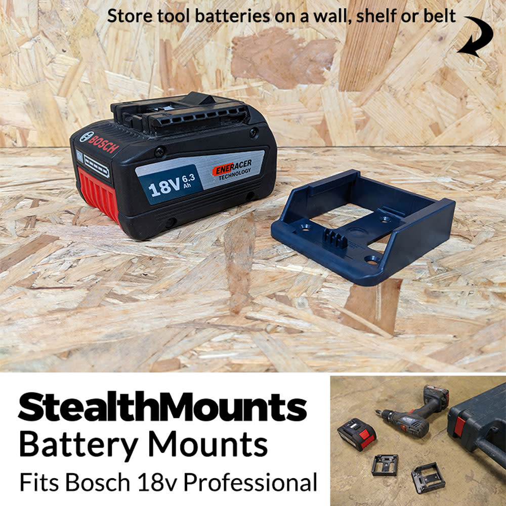 StealthMounts Battery Mount Bosch 18V Blue 6pk