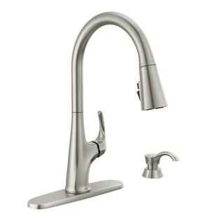 Delta Hyde Single-Handle Pull Down Sprayer Kitchen Faucet with ShieldSpray Technology in Spotshield Stainless 19801Z-SPSD-DST