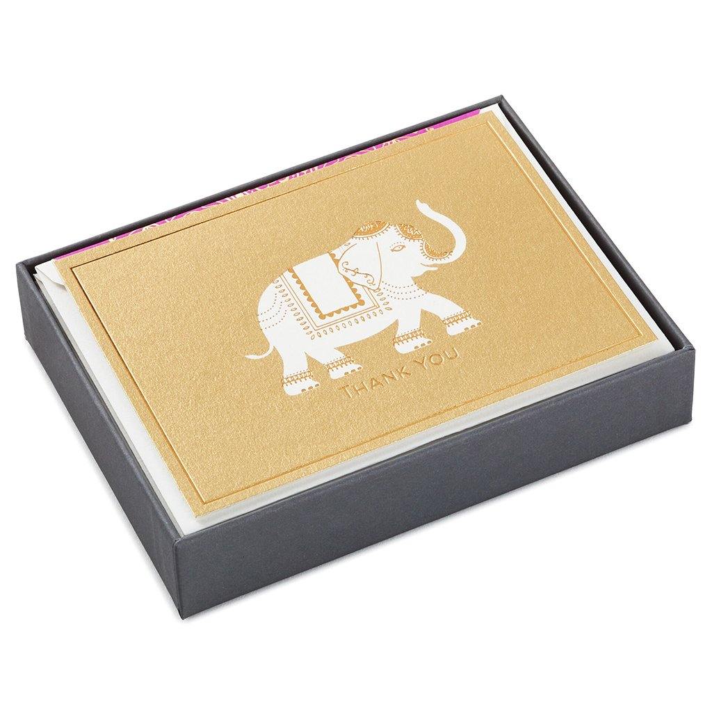 Hallmark  Embellished Elephant Blank Thank-You Notes, Box of 10