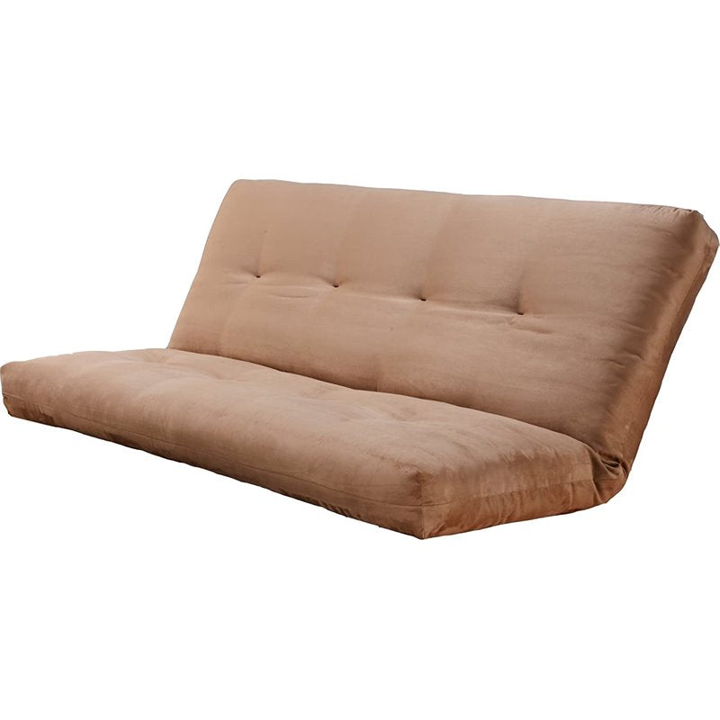 Pemberly Row Full-size Traditional Suede Fabric Futon Mattress in Brown