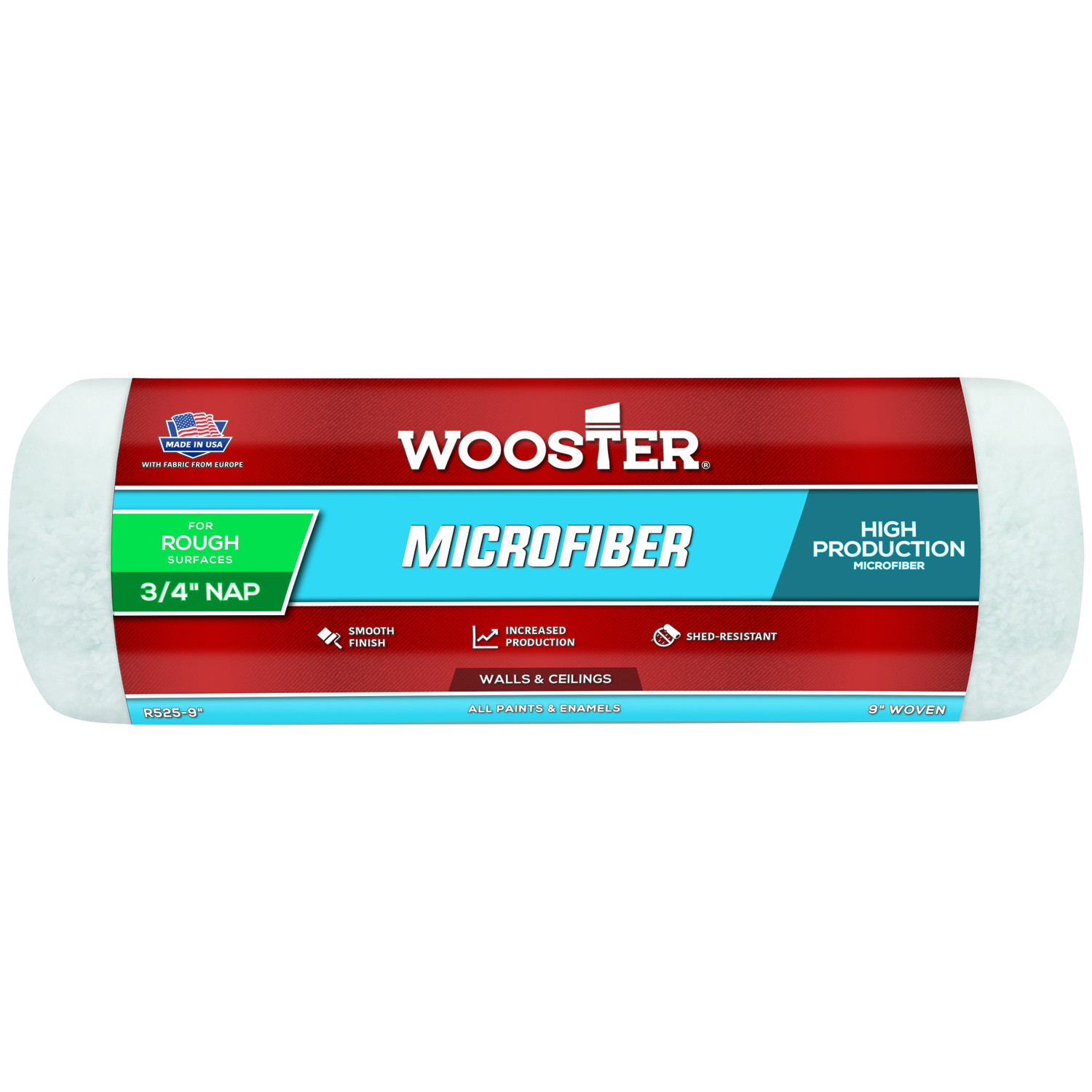 Wooster Microfiber 9 in. W X 3/4 in. Paint Roller Cover 1 pk