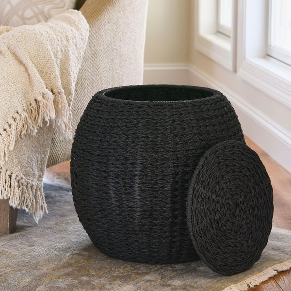 Household Essentials Indoor/Outdoor Barrel Basket Side Table