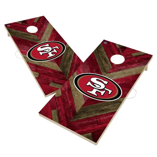 Victory Tailgate San Francisco 49ers NFL Cornhole Herringbone Design