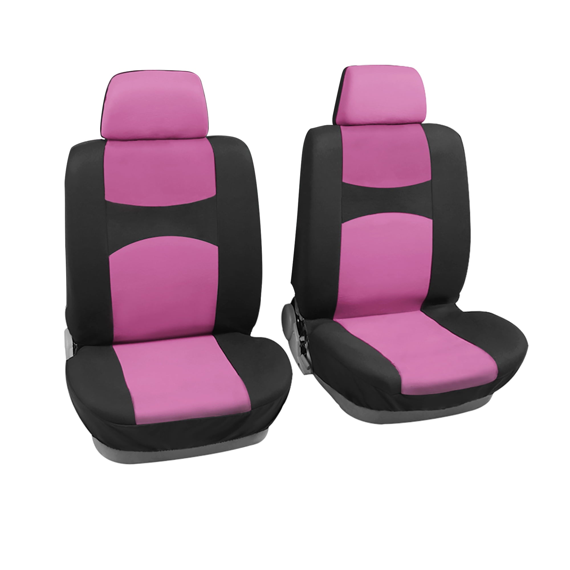 Unique Bargains Universal Black Pink Front Car Seat Cover Kit Flat Cloth Fabric Seat Protector Pad for Car Truck SUV