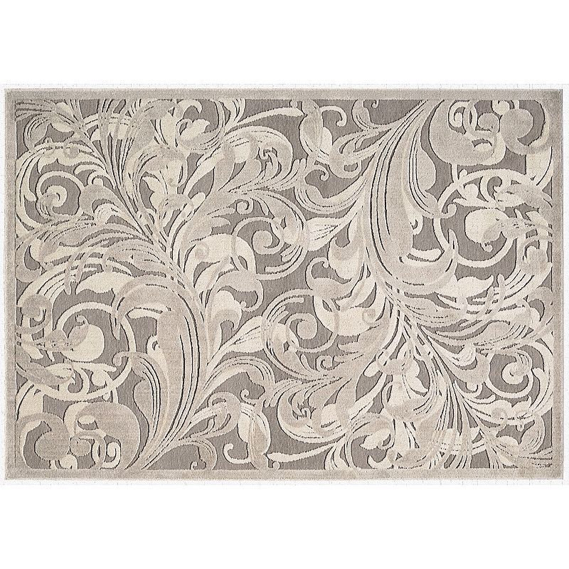 Nourison Graphic Illusions Gray Scroll Rug