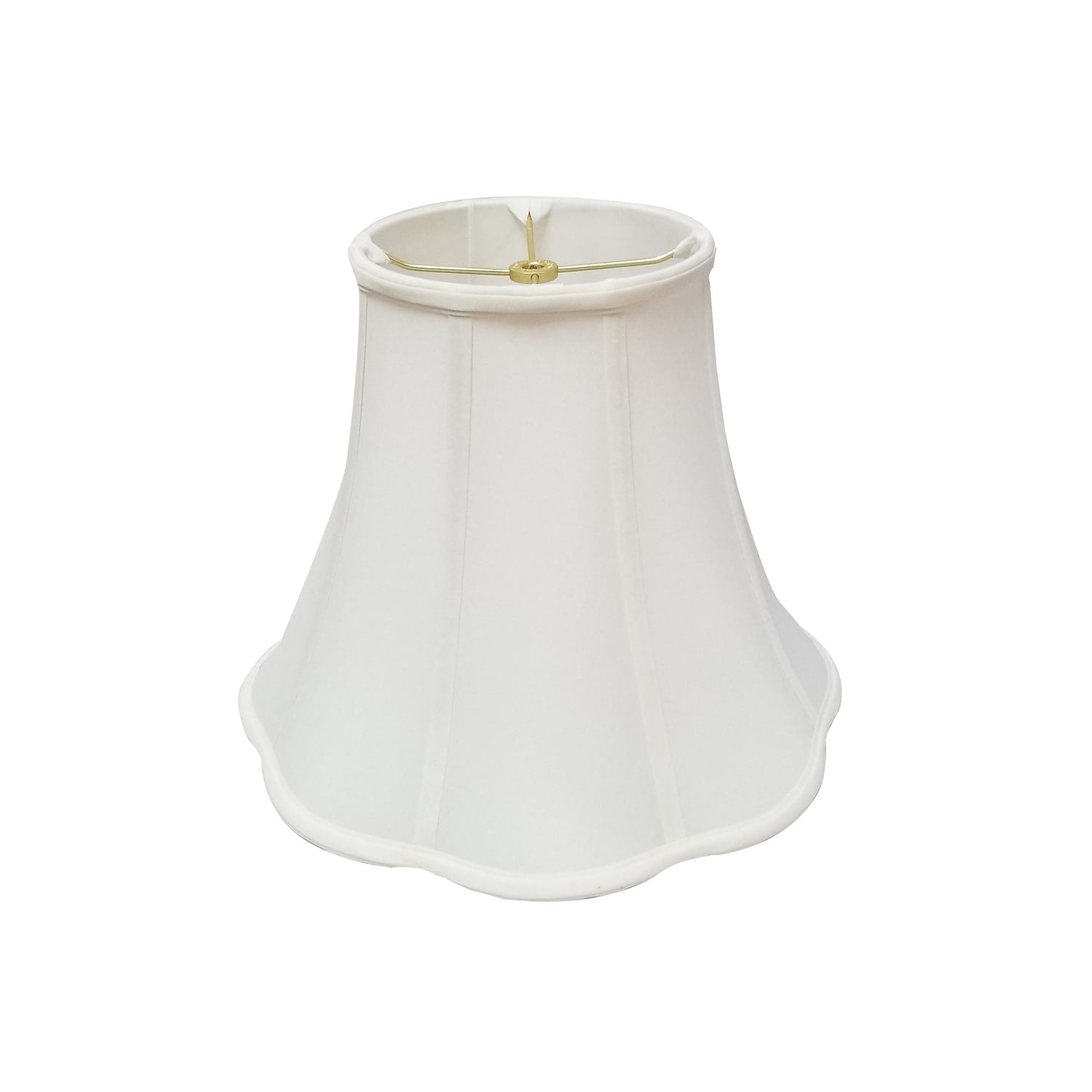 Royal Designs Bottom Scalloped Bell Lamp Shade in White， 8 x 16 x 13