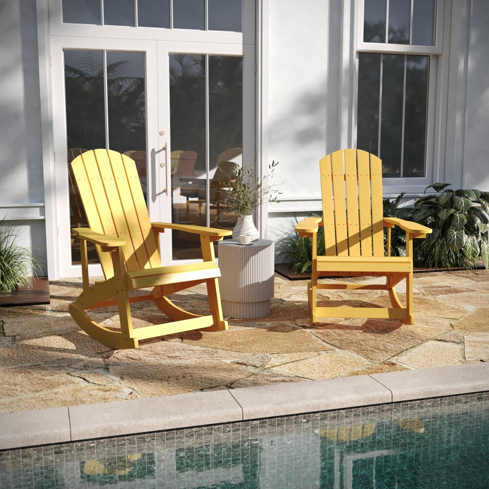 Adirondack Poly Resin Rocking Chairs for Indoor/Outdoor Use   2 Pack