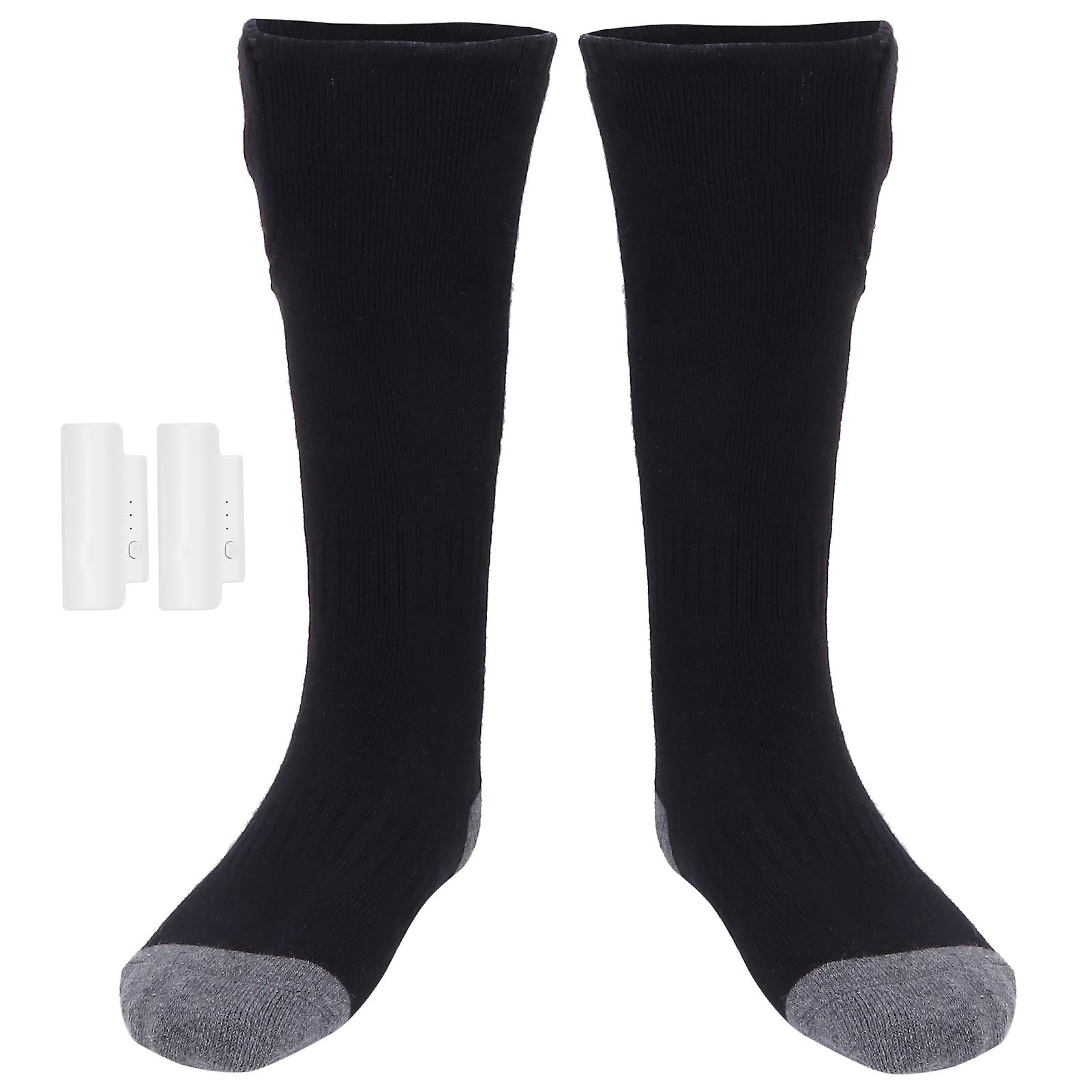 Winter Outdoor Sports Skiing Heated Socks Electric Smart Heating Cotton Stockingsblack