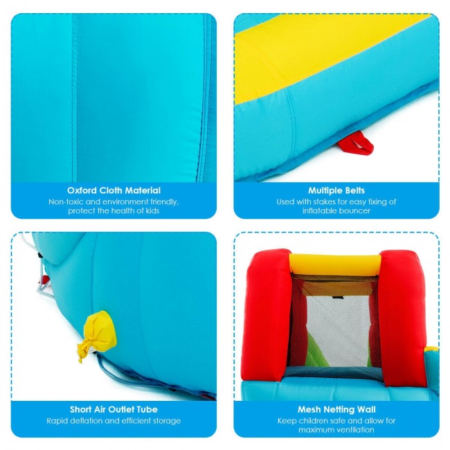 Inflatable Water Park Bounce House Bouncer Slide with Climbing Wall without Blower