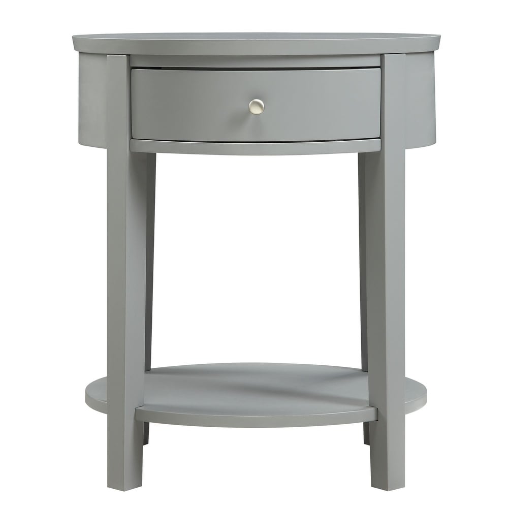 Fillmore 1 Drawer Oval Wood Shelf Accent End Table by iNSPIRE Q Modern