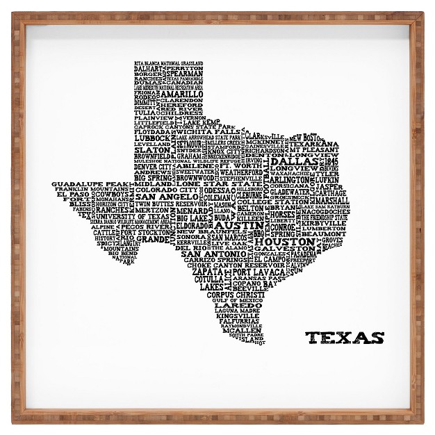 Medium Restudio Designs Texas Map Square Tray Orange Deny Designs