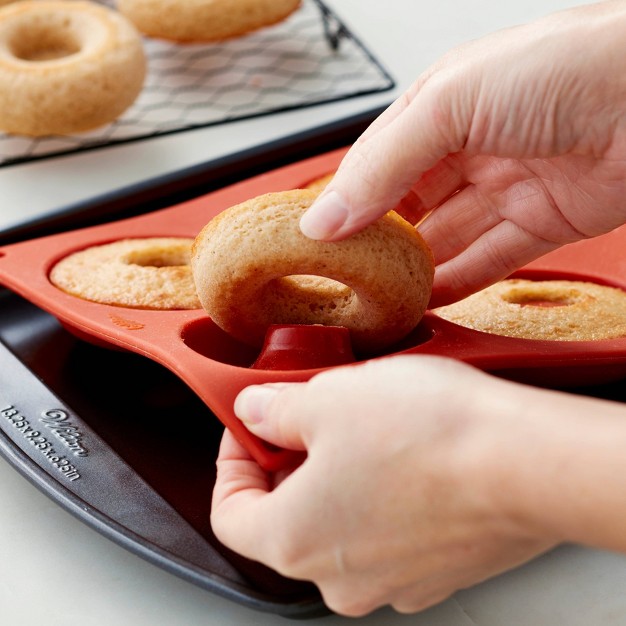 Wilton 2pc Non stick Food Grade Silicone Donut Baking Pan Set