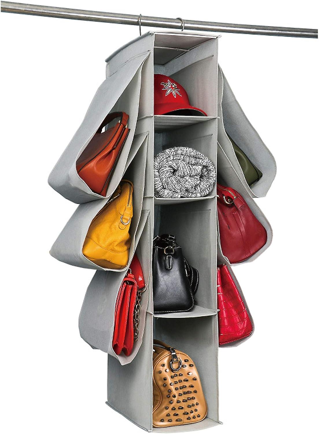 Hanging Purse Handbag Storage Organizer.dust Cover Wardrobe Closet Organizer With 10 Pockets For Handbags Purses Clothing Homewares And Accessories Gr