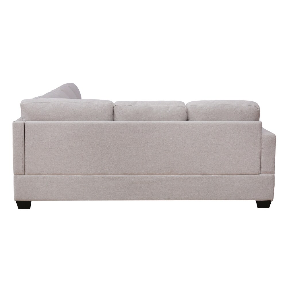 Modern 6 Seat Sofa Large Polyester Padded U shape Sectional Sofa Furniture Set  Extra Wide Chaise Lounge Couch   Wood Feet