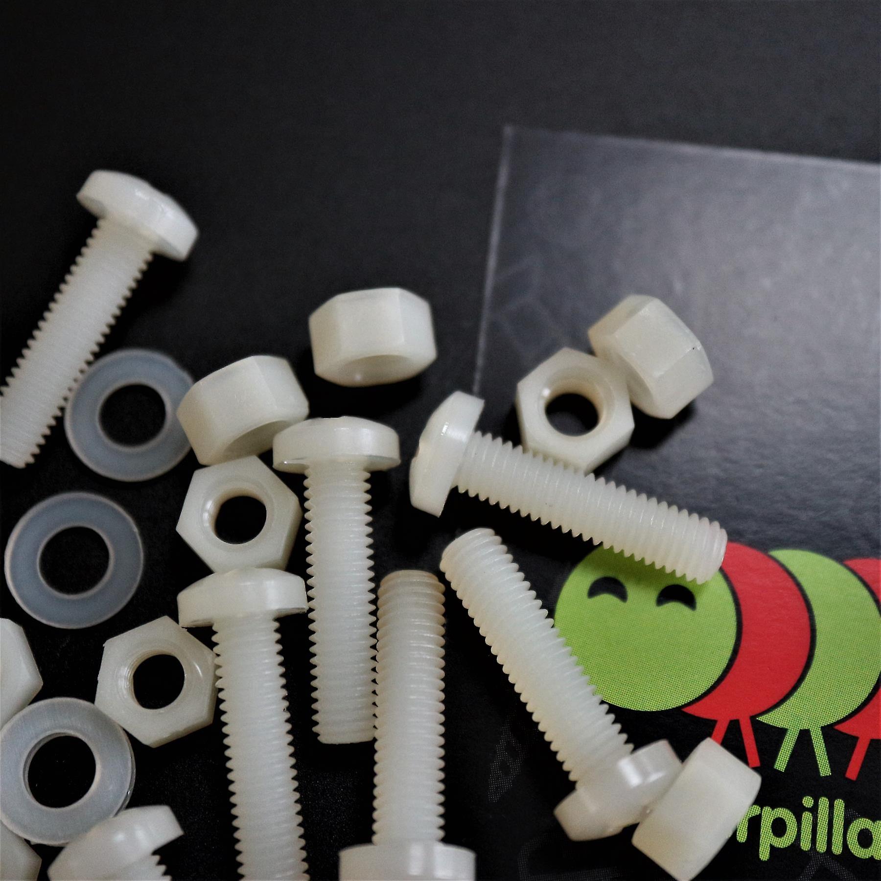 50x Nylon， Pan Cross Head， M5 x 20mm， Plastic Bolts， Nuts and Washers - Screws