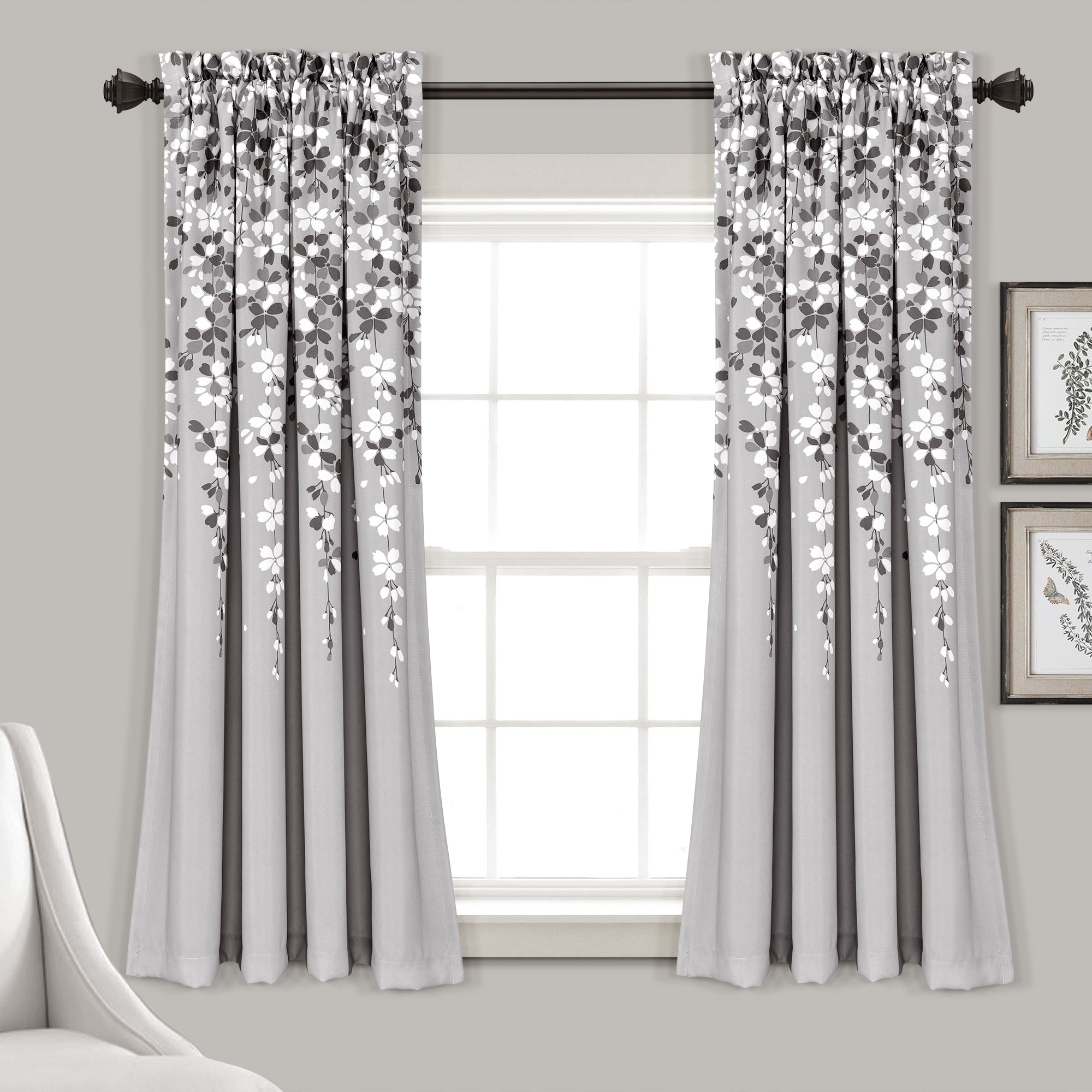 Weeping Flower Light Filtering Window Curtain Set