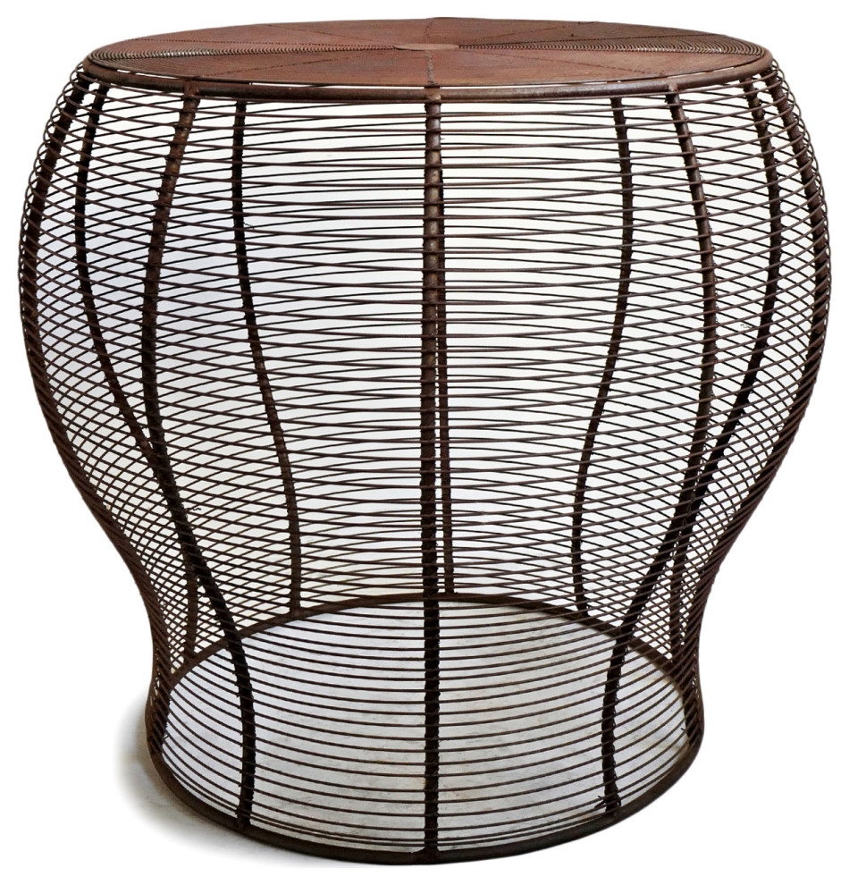 Consigned Wire Side Table   Industrial   Outdoor Side Tables   by Design Mix Furniture  Houzz