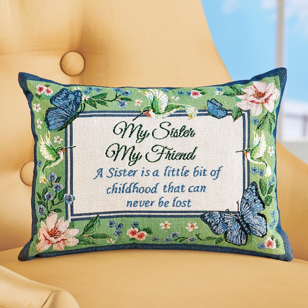 Collections Etc My Sister My Friend Sentimental Tapestry Accent Pillow 12 X 9 X 1